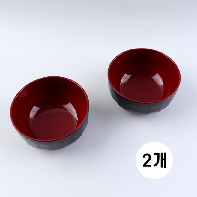 일본 각공기4.5 일본 전통 칠기 그릇 미니우동기 공기 일본 투톤 칠기그릇, 2개