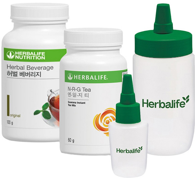 허벌라이프 허벌티+과라나 엔알지티+파우더용기 300ml 티용기 50ml 허브티 세트, 1세트