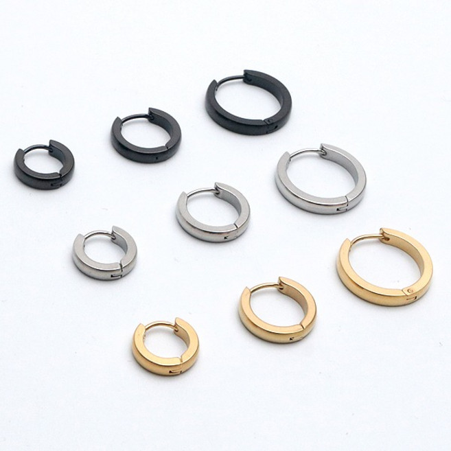 (한 쌍)P1130w 써지컬 3mm 폭 라운딩 링 피어싱 귀걸이 2p