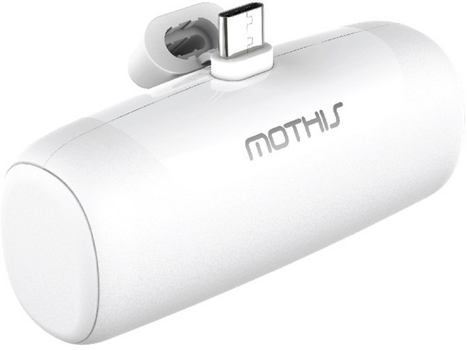 모디스 일체형 미니 보조배터리 5000mAh 8핀, MOTHIS-M5000CP, 화이트