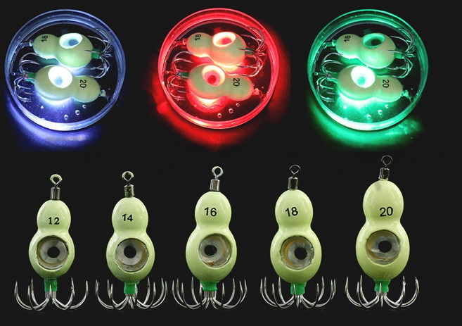 빛나는 LED 쭈꾸미 집어등 야광애자 전자애자 쭈킬, 16호, 1개