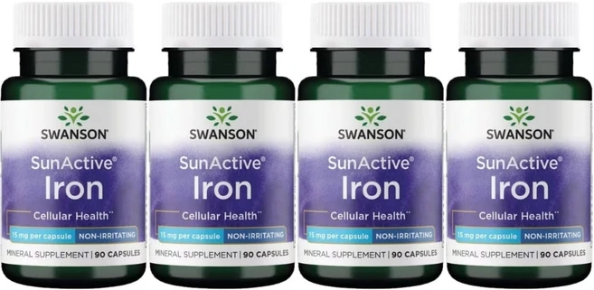 스완슨 선액티브 철분 15mg, 4개, 90정 - 쿠팡