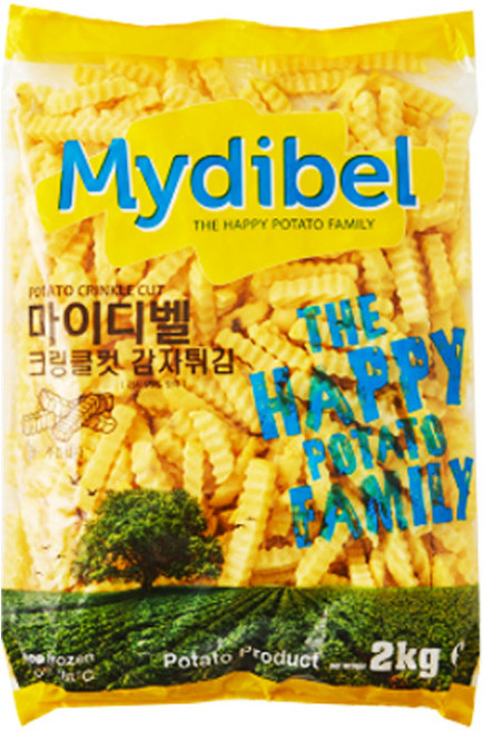 도매 한박스 마이디벨 클링클컷 주름 감자튀김 포테이토 2kg, 5개