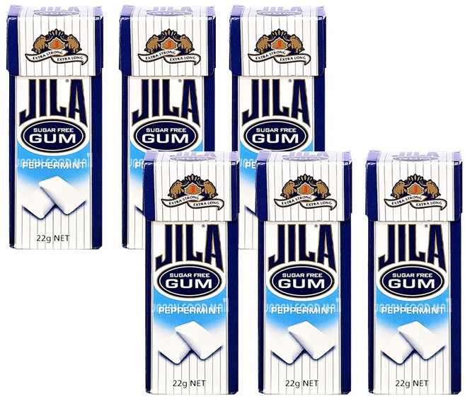 자일라 무설탕껌 천연재료 입냄새제거 페퍼민트, 22g, 6개