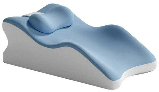 HZDMJ 낮잠 베개 얼굴이 시원한 메모리폼 등받이 쿠션 파도 모양 목 허리 지지 사무실 학생 집에서 사용 가능, 파란색