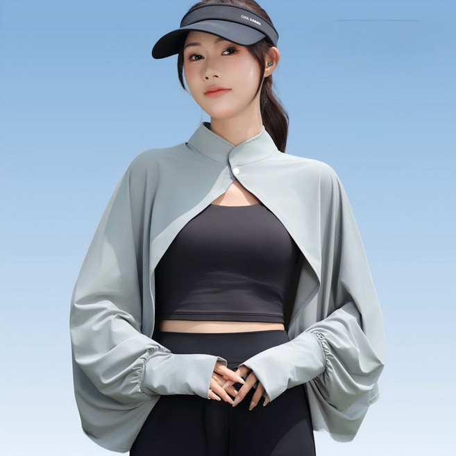 防曬披肩女夏薄外套原紗透氣遮陽防紫外線冰絲舒適戶外防曬衣