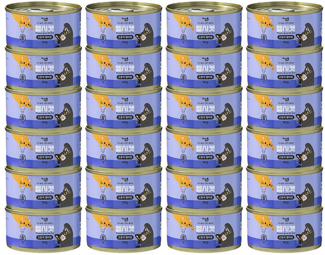 헬시캣 젤타입 고양이캔, 24개, 80g, 고등어