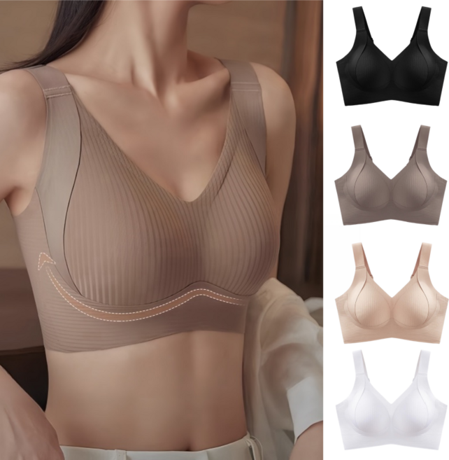 Montheria 노와이어브라 여성용 심리스 브라 조절형 처짐 방지 스포츠브라 4종 세트 D12-17