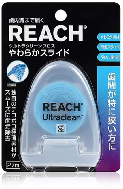 리치 REACH 울트라클린 플로스 부드러운 슬라이드 27m 치과용품 치실 치간 칫솔 오랄 케어, 1개, 1개입