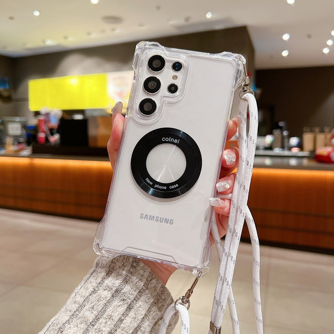 手機殼 適用 Samsung 保護殼 可拆卸斜跨掛繩 四角防摔 漏標磁吸無線充