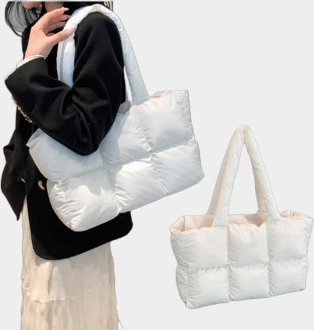 큐피스 패딩 토트백 구름가방 아이패드 보부상 숄더백