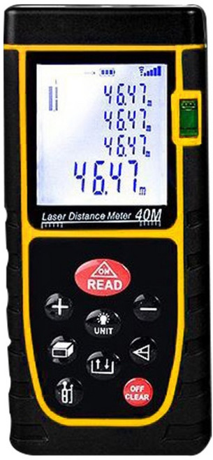 파인큐브 초소형 레이저 줄자 거리측정기 옐로우, 1개