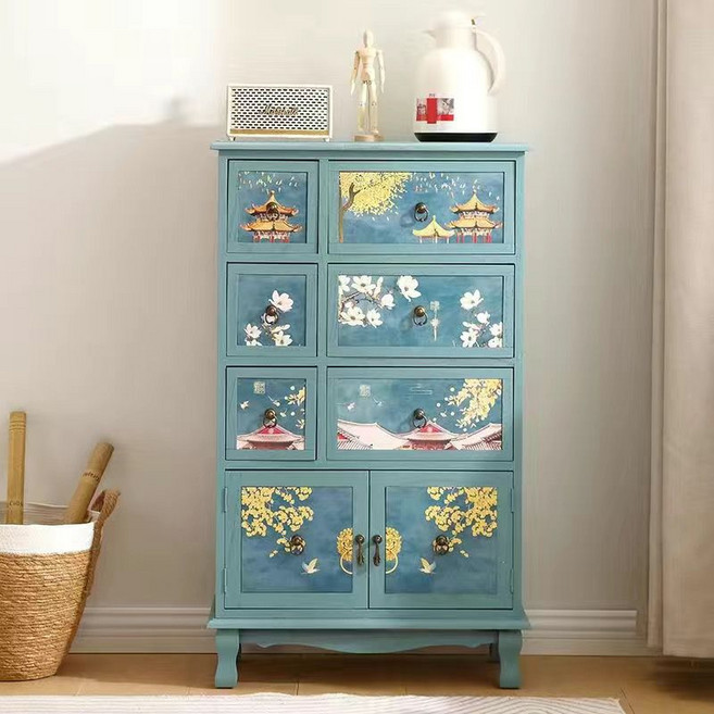 빈티지 엔틱 밀폐형 수납장 가정용 간이형 거실수납정리장, G01