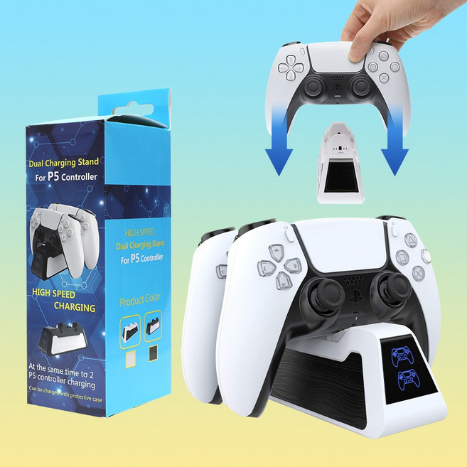 PS5 듀얼 충전독 듀얼센스 충전 거치대, PS5 듀얼 충전독 PS-105, 1개, 혼합
