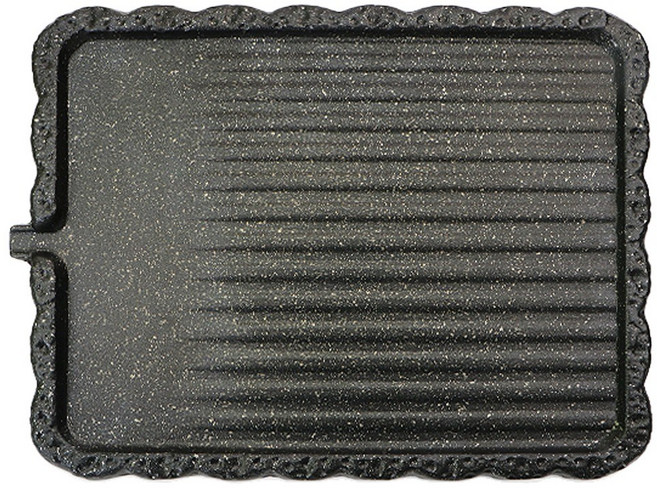 덕흥 두꺼운 7mm 주물 고기구이 사각 불판, 38cm, 1개