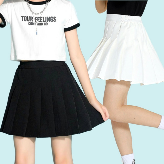 아동스커트 학예회 밴딩치마 어린이 여아 주름 플리츠스커트