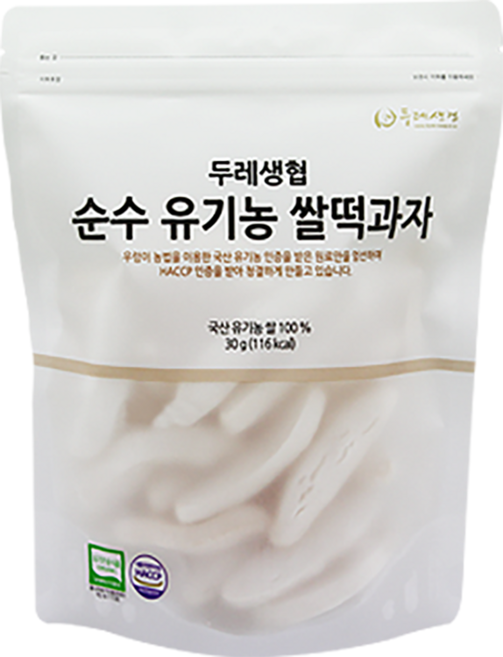 두레생협 유기농 쌀떡과자 30g X5봉 어린이 유아 쌀 과자 스낵, 5개