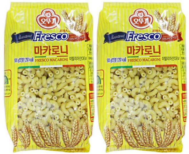 오뚜기 프레스코 마카로니 500g 2개 스파게티 파스타 면