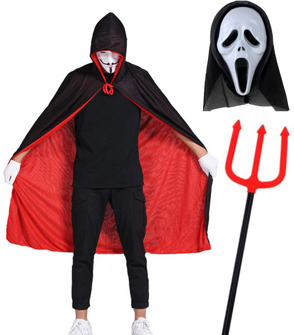 드라큘라 3종 망토 삼지창 가면 남자 할로윈의상 코스튬