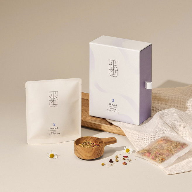 수야무 베드타임 허브 배스티 입욕제, 4개, 12g