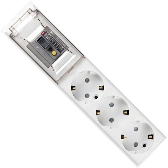 이어지다 고용량 누전 차단기 멀티탭 3구 OSN323, 8m, WHITE, 1개