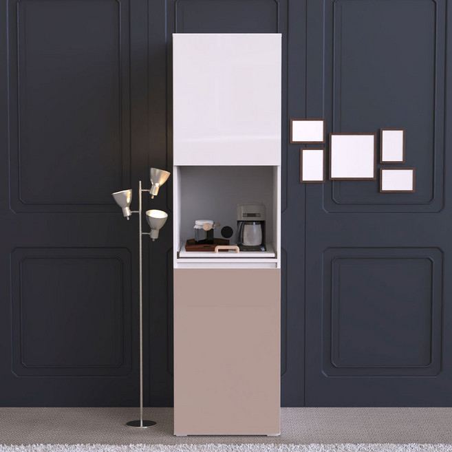 소코 비스포크 주방수납장 틈새 키큰 냉장고 팬트리장 홈카페, 소코 500 핸들형 수납장, 브라운, 상품선택:소코 500 핸들형 수납장 / 색상선택:브라운