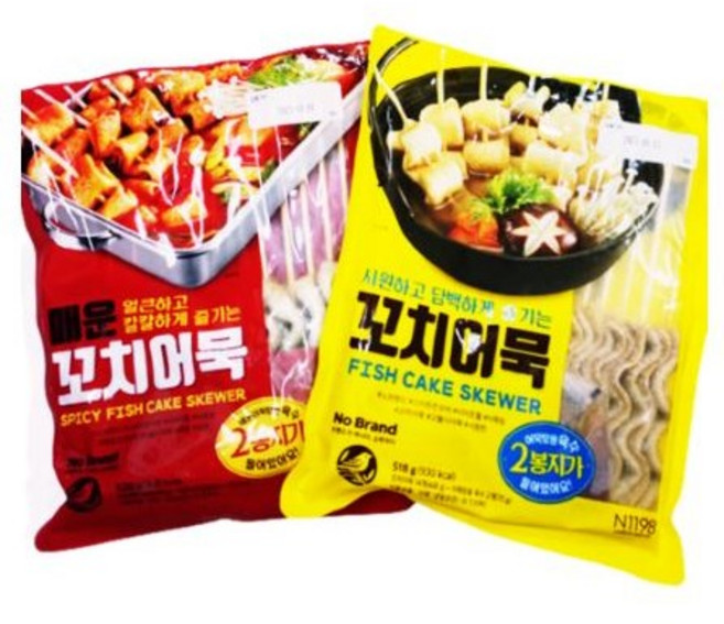 노브랜드 꼬치어묵518g +매운 꼬치어묵528g, 1세트