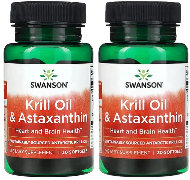 스완슨 크릴 오일 & 아스타잔틴 30소프트젤, 2개 - 쿠팡