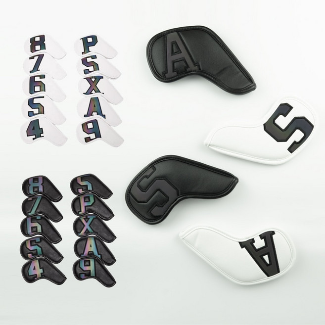 볼벤 아이언커버 드라이버보호캡 가죽캡 10개세트 마그네틱타입 2종 택1, 화이트