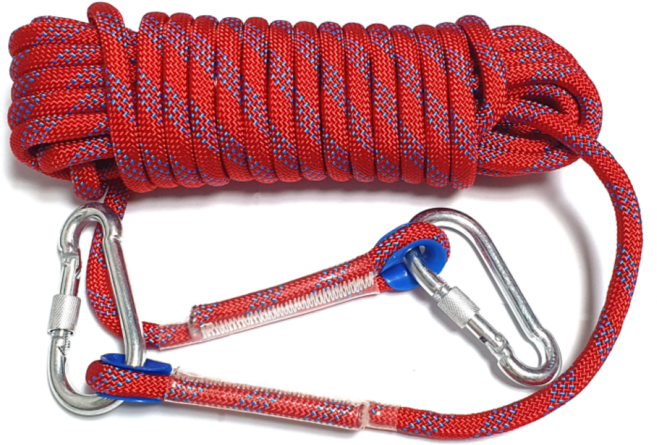 캠핑 아웃도어 안전로프 자일 비상탈출 밧줄 10mm, 레드