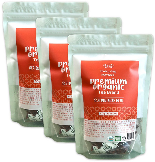 맑은상회 유기농 비트차 티백, 3개, 50개입, 1g