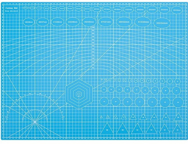 블링오피스 양면 데스크 컷팅 매트, 파랑
