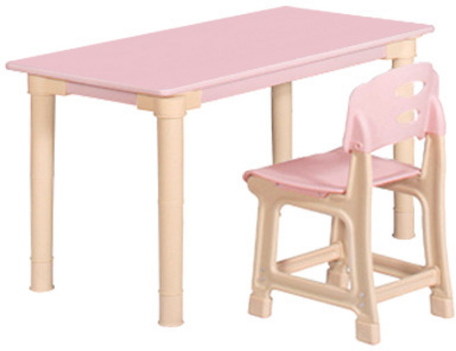 유치원 키즈 공부상 유아 1인 책상의자세트, 대형 칼라(1200x600), H540(유아), 분홍세트