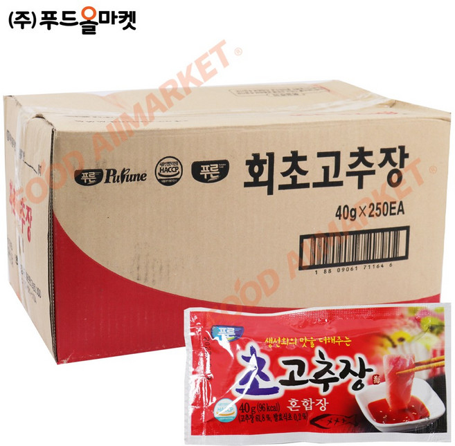 푸드올마켓_ 푸른식품 회초고추장 한박스(40gx250ea), 1개, 10kg