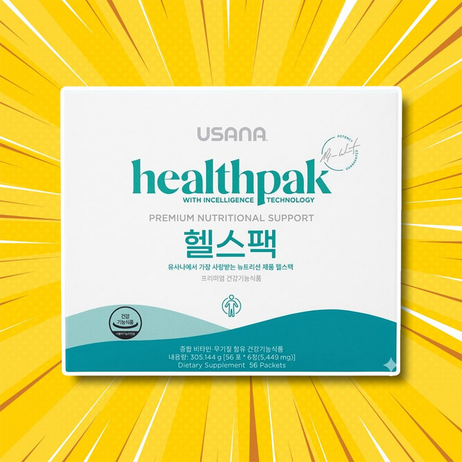 유사나 헬스팩 인셀리전스 멀티비타민 종합비타민 5449mg x 56개입, 6정, 1박스