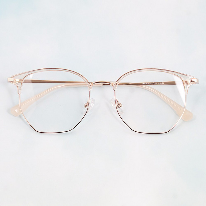 하루홀릭 베이직 빈티지 남녀공용 기본사이즈 가벼운 투명 반뿔테 패션 하금테안경
