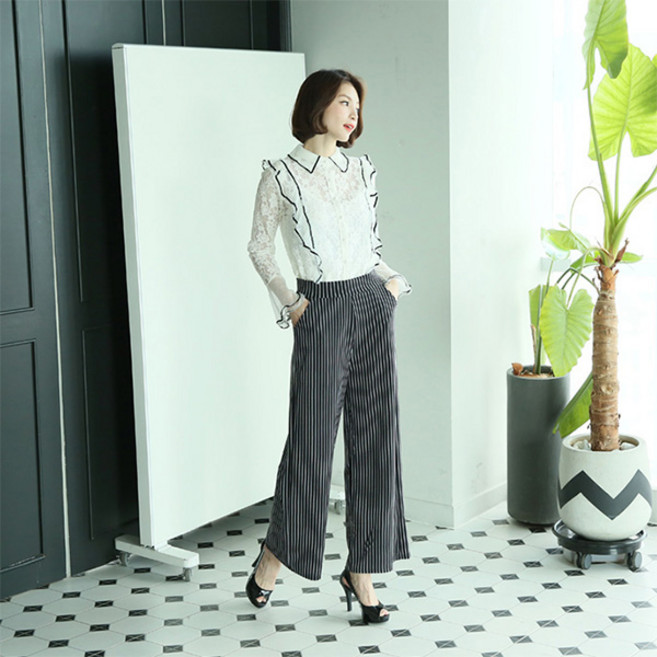 여성바지 어디에나 매치하기좋아 가을 정장바지 밴딩바지 와이드슬랙스