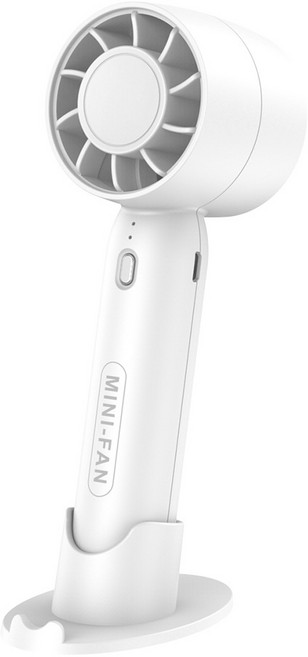 DIU 爆款暴力高速風扇 usb充電掛脖便攜小型數顯手持小風扇N607, 500mAh, T10白色