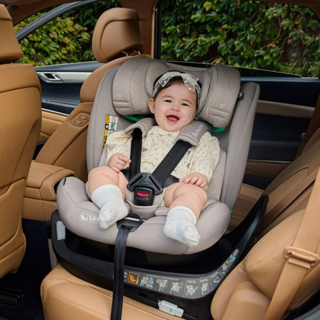 순성 우노 에어 올인원 아이사이즈 신생아 아기 회전형 카시트 ISOFIX, 코랄핑크, 선쉐이드+보호매트(하판)