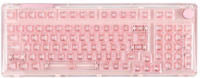 KiiBOOM 키붐 팬텀 98 투명 기계식 키보드, A.핑크-핑크로즈샤프트