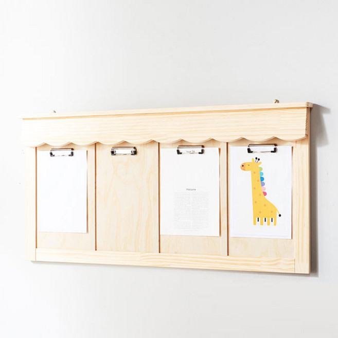 동화속나무 원목 어린이집 유치원 돌봄교실 게시판 벽부착 꾸미기 안내문 게시판, 1개