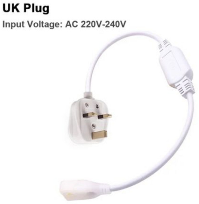 조광기 스위치가있는 AC 전원 플러그 공급 장치 COB LED 스트립 조명용 와이어/코드 110v 220v EU 288led/m 360led/m 케이블, NO Switch UK 220V UK, 06 NO Switch UK 220V UK