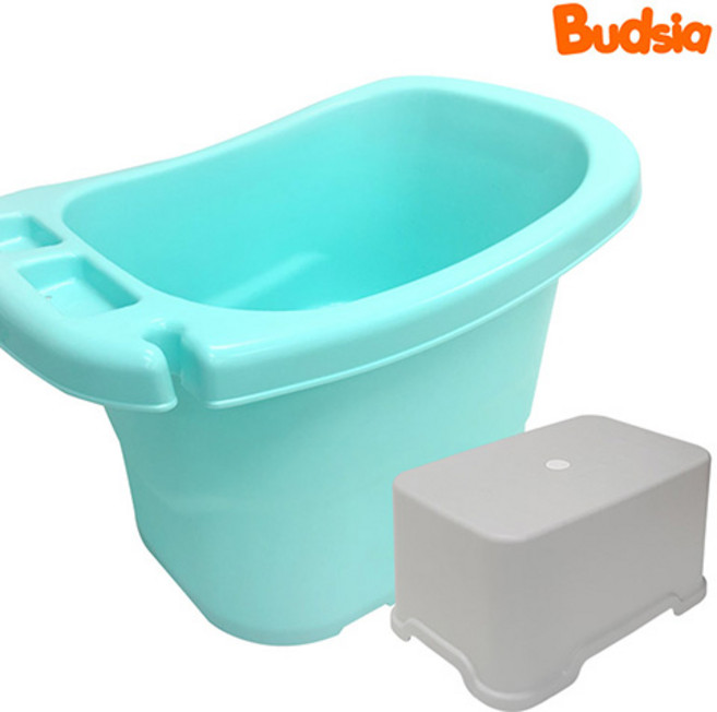 버드시아 디럭스 아기욕조 +욕실의자 세트, 욕조:고운분홍/욕실의자:아이보리