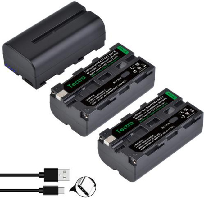 USB C타입 충전 포트가 있는 NP-F550 배터리 소니 NP-F970 F750 F770 F960 F530 F330 F570 CCD-SC55 TR516 TR716 TR818 TR, 3)3pcs batteries, 1개, 3pcs batteries