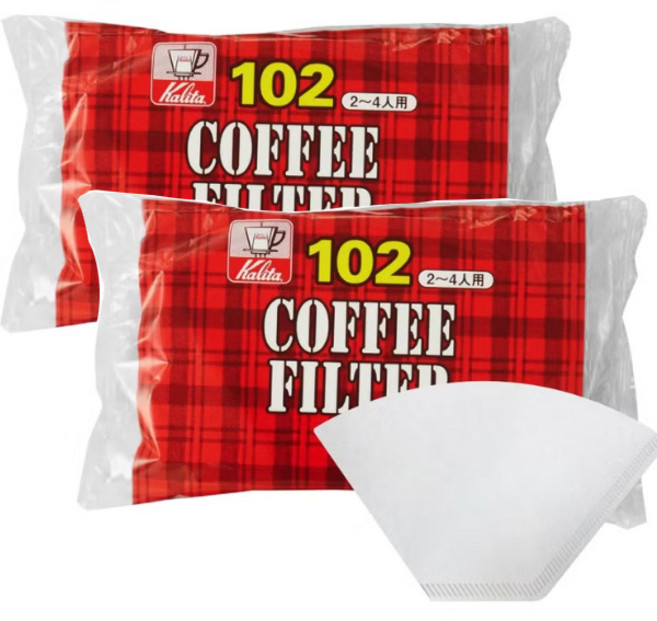 칼리타 커피필터 102(NK) 화이트 여과지 2~4인용, 2세트, 100개입