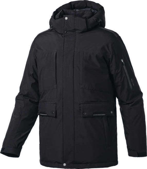 윌비 [CT135] 블랙 후드 웰론 점퍼 동계 겨울 작업복 자켓 근무복 상의 사무실 현장 단체복