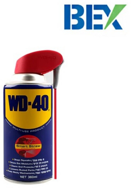BEX WD-40 SS 스마트 스트로우 타입 360ML 녹방지 윤활 방청제 습기제거 기계윤활 잡음제거 기름때제거 녹제거 금속보호 벡스, 6개