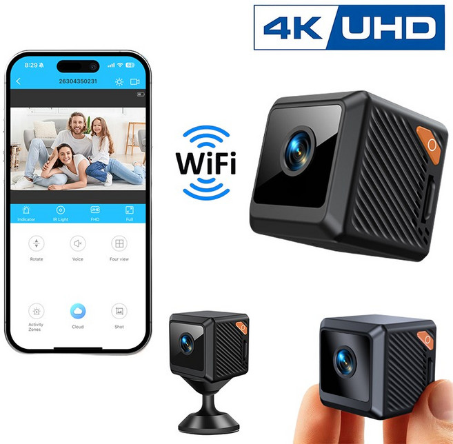 EMITAIM 4K 스마트 가정용 cctv 고화질 카메라 홈캠 실내용 실시간 모니터링 회전형 wifi 애완동물 cctv, SK12Pro