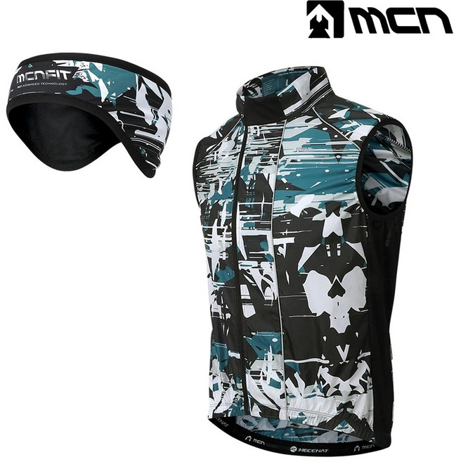 MCN 자전거의류 파라노말세트 방풍조끼+기모헤어밴드