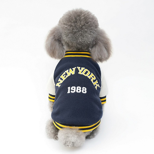 숑숑펫 애완동물 1988 야구점퍼 캐쥬얼 맨투맨, 1개, 네이비